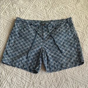 RALPH LAUREN Blue white cotton Patterned Shorts womens 14 prep coastal heritage